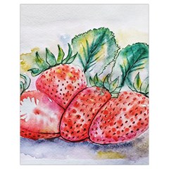 Strawberry Watercolor Figure Drawstring Bag (small) by Wegoenart