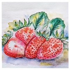 Strawberry Watercolor Figure Wooden Puzzle Square