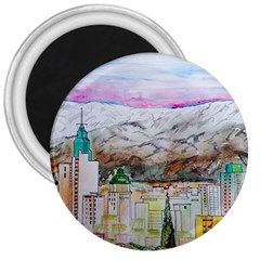 Mendoza City Argentina Mountains 3  Magnets by Wegoenart