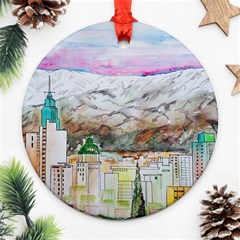 Mendoza City Argentina Mountains Ornament (round) by Wegoenart