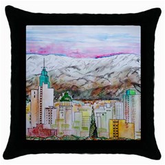 Mendoza City Argentina Mountains Throw Pillow Case (black) by Wegoenart