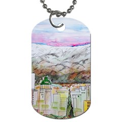 Mendoza City Argentina Mountains Dog Tag (two Sides) by Wegoenart