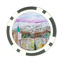 Mendoza City Argentina Mountains Poker Chip Card Guard by Wegoenart