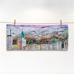 Mendoza City Argentina Mountains Hand Towel by Wegoenart