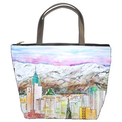 Mendoza City Argentina Mountains Bucket Bag by Wegoenart