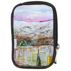 Mendoza City Argentina Mountains Compact Camera Leather Case by Wegoenart