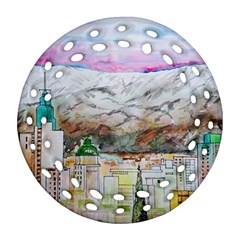 Mendoza City Argentina Mountains Ornament (round Filigree) by Wegoenart