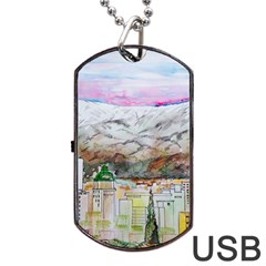 Mendoza City Argentina Mountains Dog Tag Usb Flash (two Sides) by Wegoenart