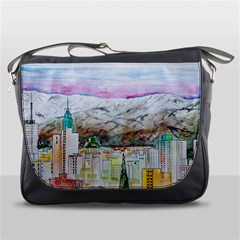 Mendoza City Argentina Mountains Messenger Bag by Wegoenart