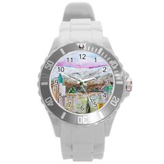 Mendoza City Argentina Mountains Round Plastic Sport Watch (l) by Wegoenart