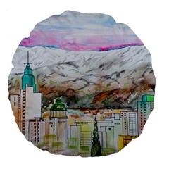 Mendoza City Argentina Mountains Large 18  Premium Round Cushions by Wegoenart