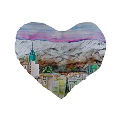 Mendoza City Argentina Mountains Standard 16  Premium Heart Shape Cushions by Wegoenart