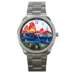 Fitzroy Argentina Chile Patagonia Sport Metal Watch by Wegoenart