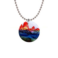 Fitzroy Argentina Chile Patagonia 1  Button Necklace by Wegoenart