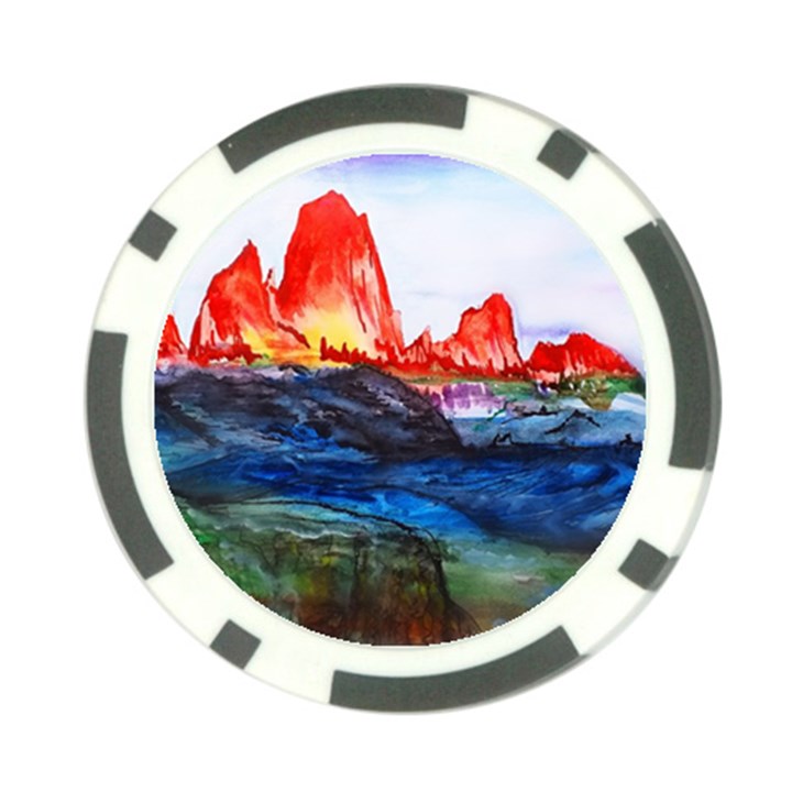 Fitzroy Argentina Chile Patagonia Poker Chip Card Guard