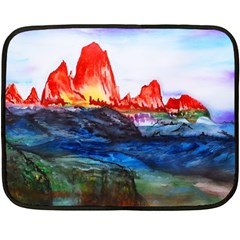 Fitzroy Argentina Chile Patagonia Fleece Blanket (mini) by Wegoenart