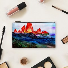 Fitzroy Argentina Chile Patagonia Cosmetic Bag (small) by Wegoenart