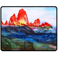 Fitzroy Argentina Chile Patagonia Fleece Blanket (medium)  by Wegoenart