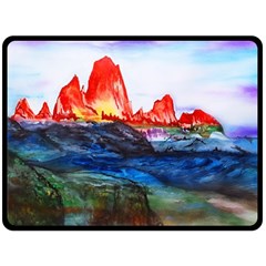 Fitzroy Argentina Chile Patagonia Double Sided Fleece Blanket (large)  by Wegoenart