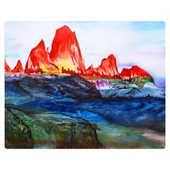 Fitzroy Argentina Chile Patagonia Double Sided Flano Blanket (medium)  by Wegoenart