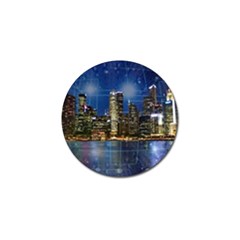 City Smart Modern Future Connect Golf Ball Marker by Wegoenart