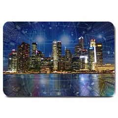 City Smart Modern Future Connect Large Doormat  by Wegoenart