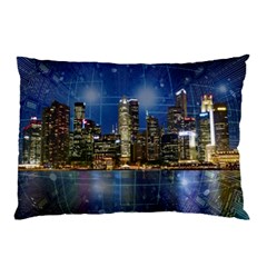 City Smart Modern Future Connect Pillow Case by Wegoenart