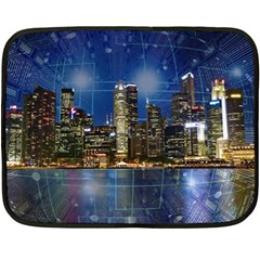 City Smart Modern Future Connect Fleece Blanket (mini) by Wegoenart