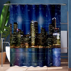 City Smart Modern Future Connect Shower Curtain 60  X 72  (medium)  by Wegoenart