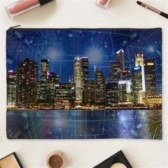 City Smart Modern Future Connect Cosmetic Bag (xxxl) by Wegoenart