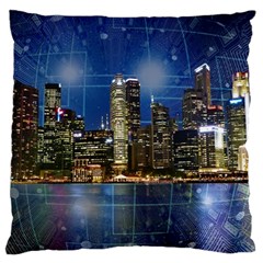 City Smart Modern Future Connect Standard Flano Cushion Case (two Sides) by Wegoenart