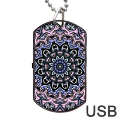 Background Kaleidoscope Abstract Dog Tag Usb Flash (one Side) by Wegoenart