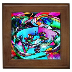 Abstract Flower Painting Framed Tile by Wegoenart