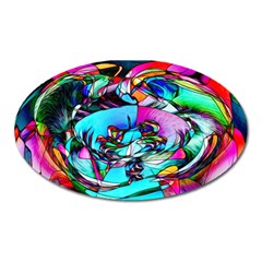 Abstract Flower Painting Oval Magnet by Wegoenart