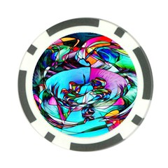 Abstract Flower Painting Poker Chip Card Guard by Wegoenart