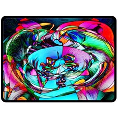 Abstract Flower Painting Fleece Blanket (large)  by Wegoenart