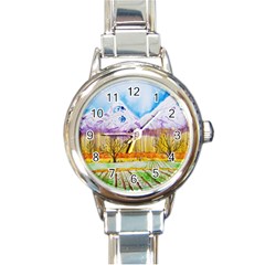 Mendoza Argentina Field Nature Round Italian Charm Watch by Wegoenart