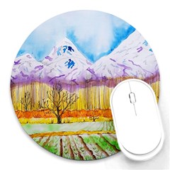 Mendoza Argentina Field Nature Round Mousepads by Wegoenart