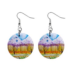 Mendoza Argentina Field Nature Mini Button Earrings by Wegoenart