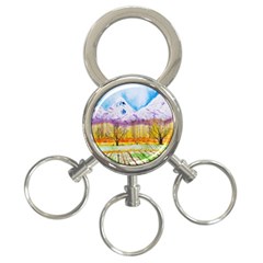 Mendoza Argentina Field Nature 3-ring Key Chain by Wegoenart