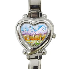 Mendoza Argentina Field Nature Heart Italian Charm Watch by Wegoenart