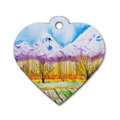 Mendoza Argentina Field Nature Dog Tag Heart (two Sides) by Wegoenart