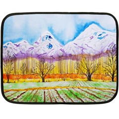 Mendoza Argentina Field Nature Fleece Blanket (mini) by Wegoenart