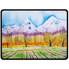 Mendoza Argentina Field Nature Fleece Blanket (large)  by Wegoenart