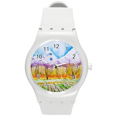 Mendoza Argentina Field Nature Round Plastic Sport Watch (m) by Wegoenart