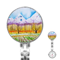 Mendoza Argentina Field Nature Stainless Steel Nurses Watch by Wegoenart