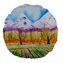 Mendoza Argentina Field Nature Large 18  Premium Flano Round Cushions by Wegoenart