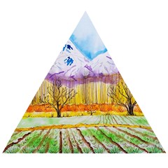 Mendoza Argentina Field Nature Wooden Puzzle Triangle by Wegoenart