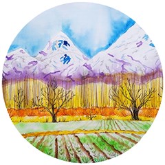 Mendoza Argentina Field Nature Wooden Puzzle Round