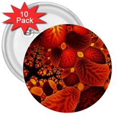 Leaf Autumn Nature Background 3  Buttons (10 Pack)  by Wegoenart